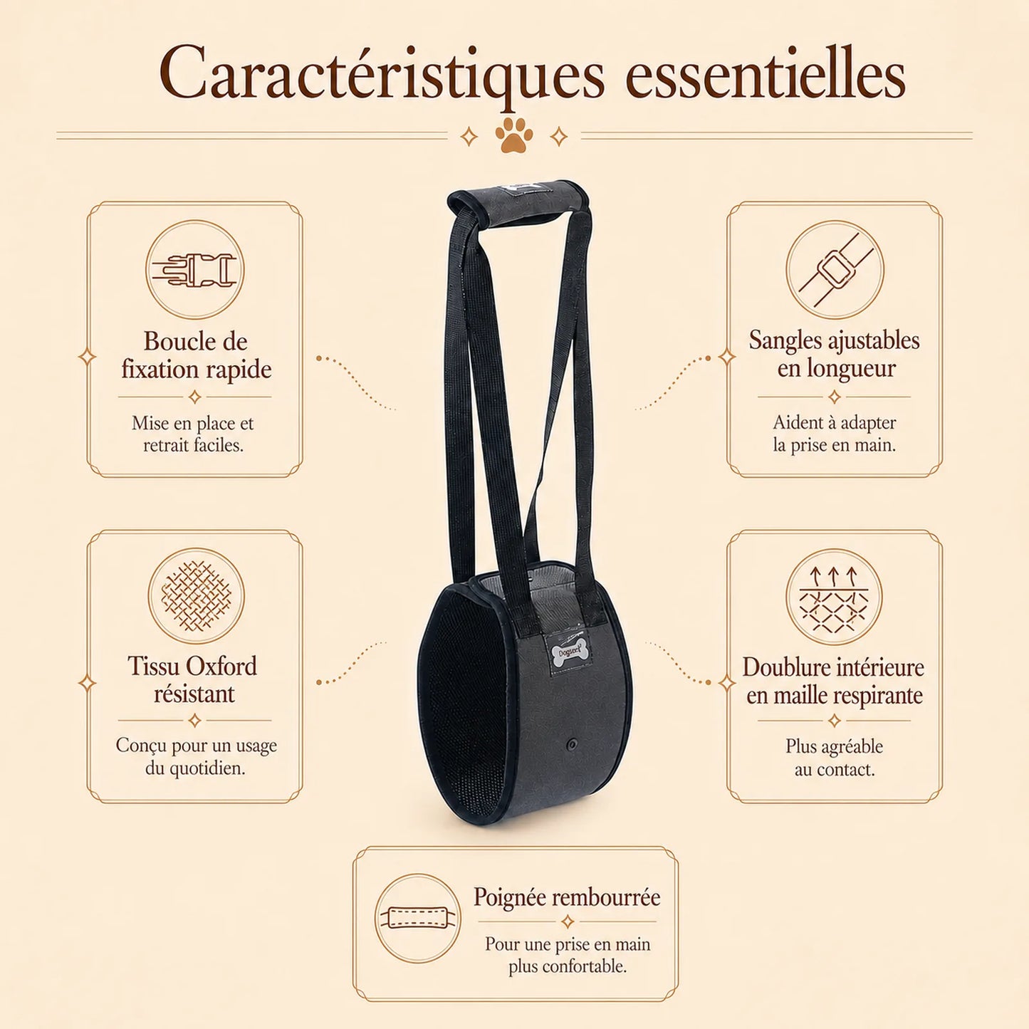 harnais chien handicape gris caracteristiques essentielles
