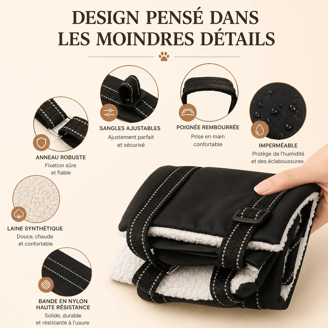 Harnais Chien Handicapé Noir