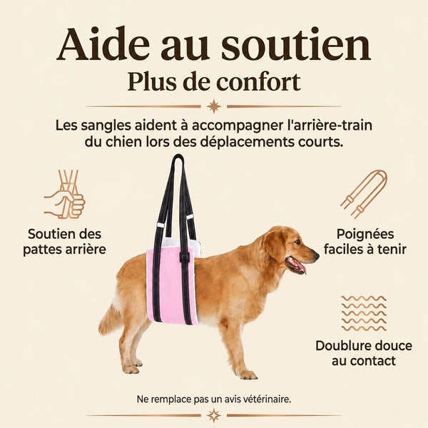 Harnais Chien Handicapé Rose