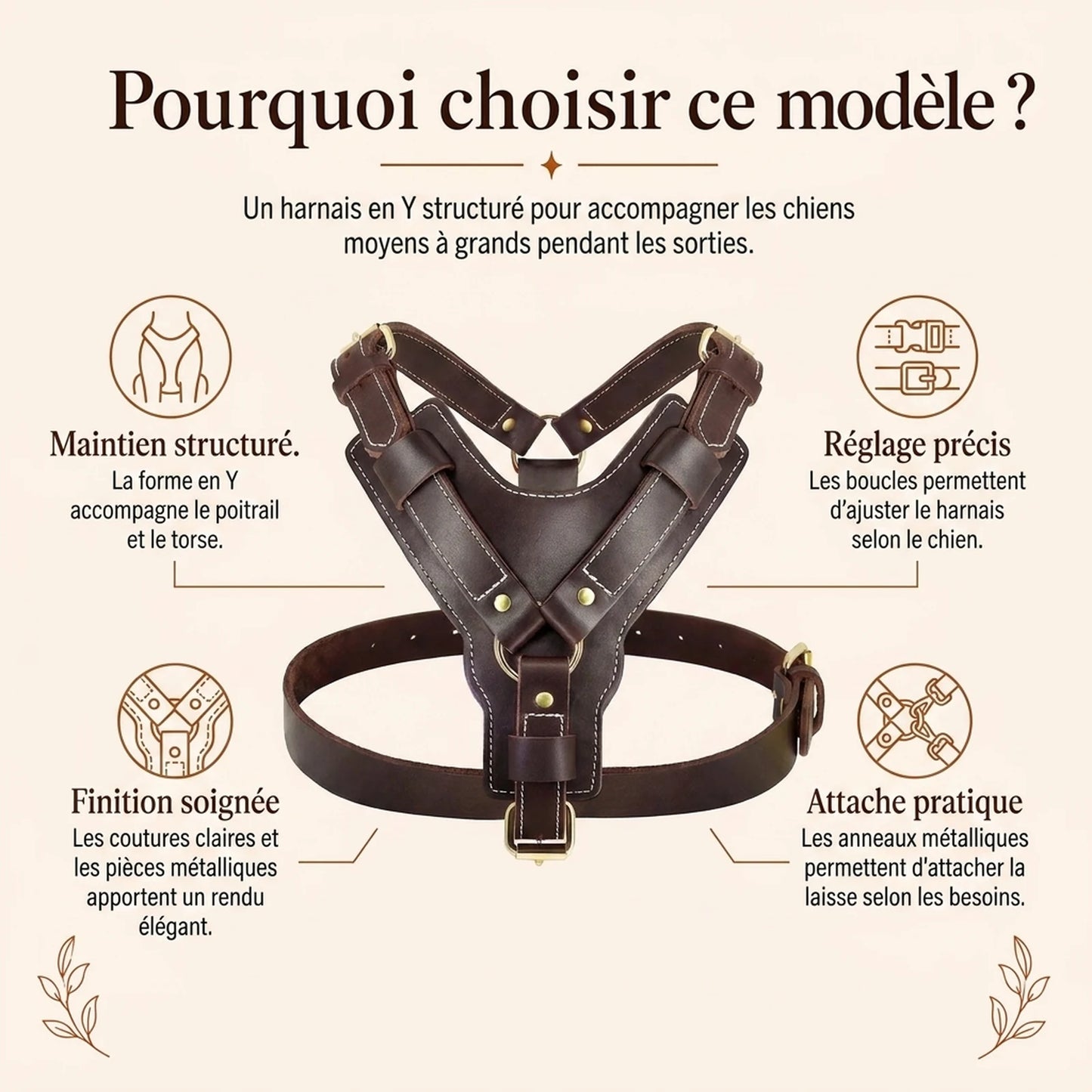 Harnais Chien Poignee Cuir - pourquoi choisir ce modele v2