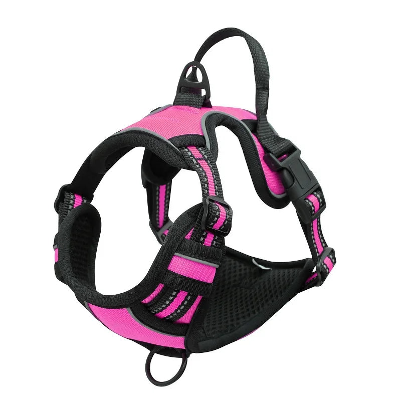 Harnais chien Poignée Polyvalent coloris rose fuchsia