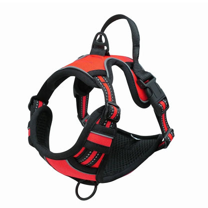 Harnais chien Poignée Polyvalent coloris rouge