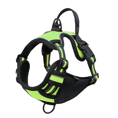 Harnais chien Poignée Polyvalent coloris vert fluo