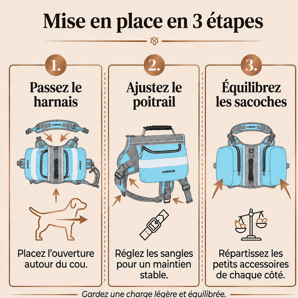 Harnais Randonnée Sacoche Bleu
