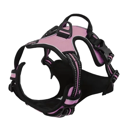 Harnais chien réfléchissant ajustable, coloris rose pâle
