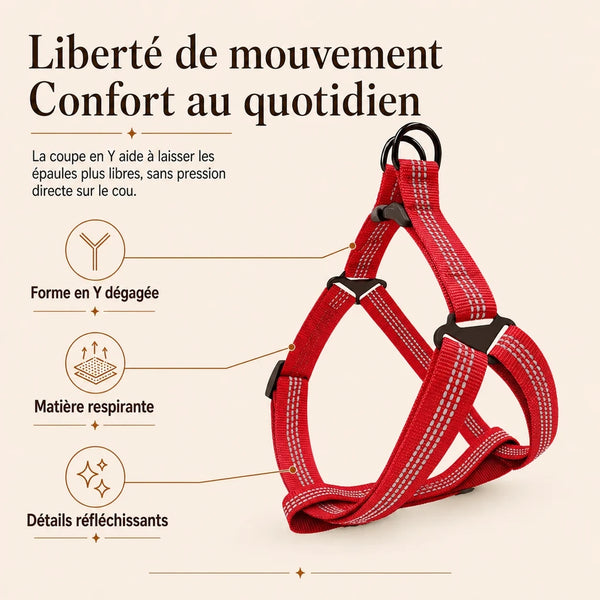 harnais chien rouge benefice principal