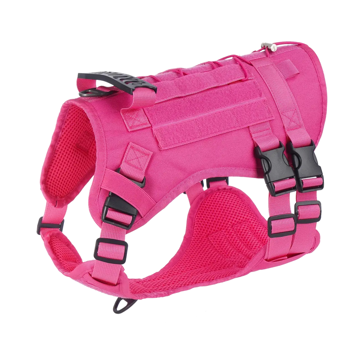 Harnais 3 points tactique rose pour chien