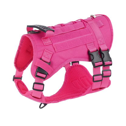 Harnais 3 points tactique rose pour chien
