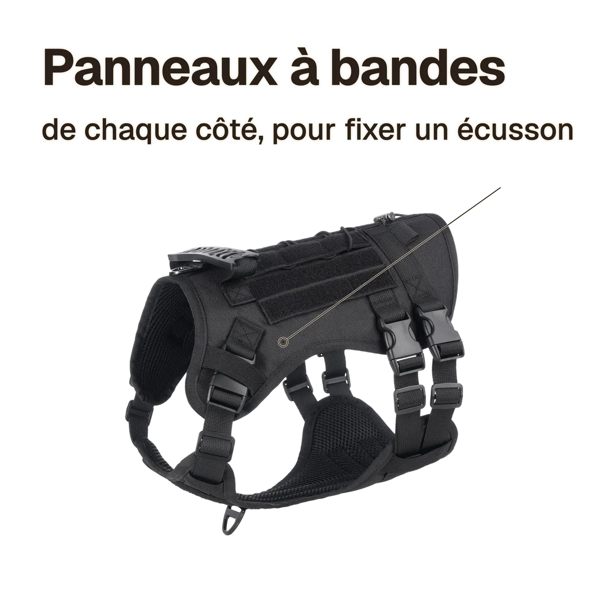 Panneaux à bandes auto-agrippantes du harnais tactique
