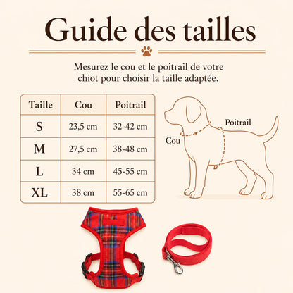 harnais chiot classique ajustable guide des tailles