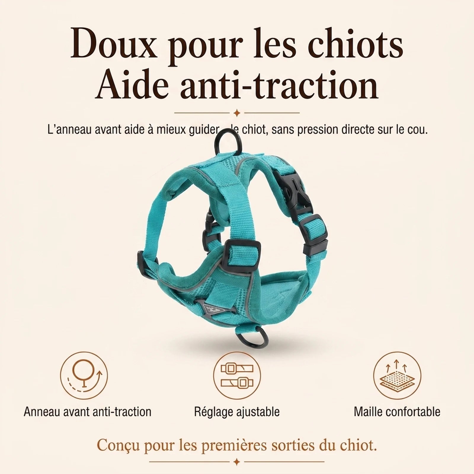 Harnais Chiot Doux Coloré - benefice principal v4