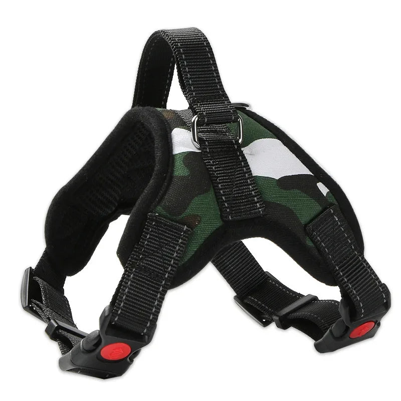 Harnais chiot Maille Respirante motif camouflage vert