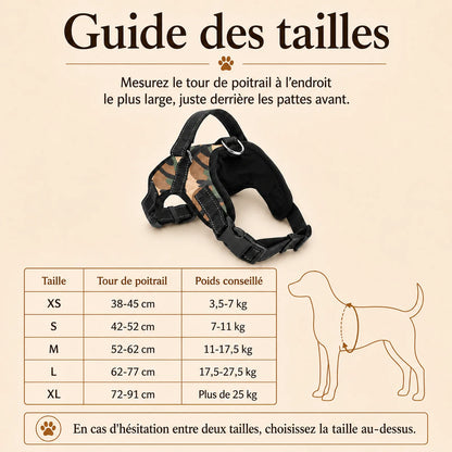 harnais chiot maille respirante guide des tailles
