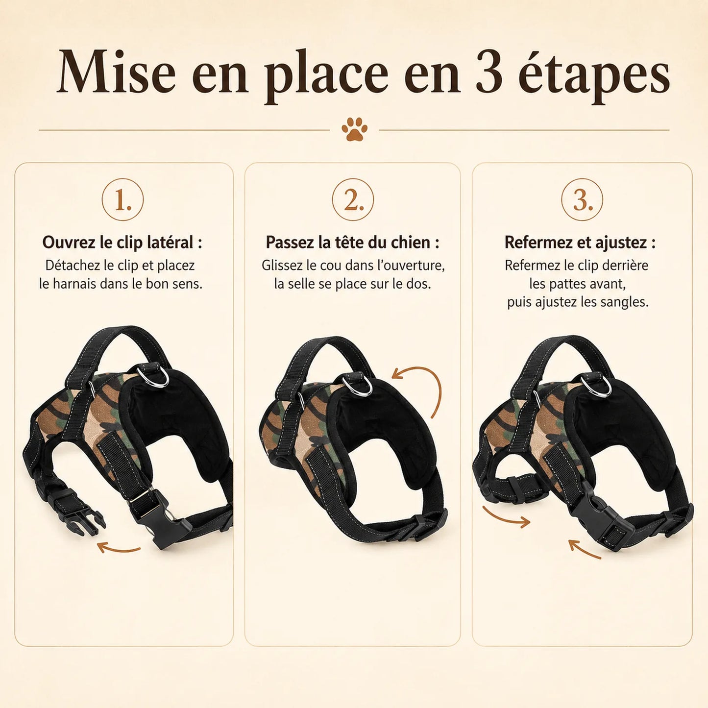 harnais chiot maille respirante mise en place 3 etapes v2