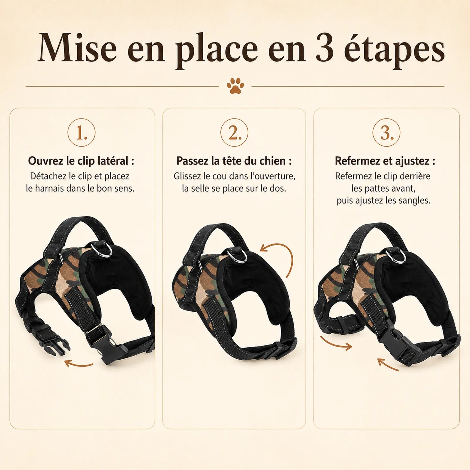 harnais chiot maille respirante mise en place 3 etapes v2