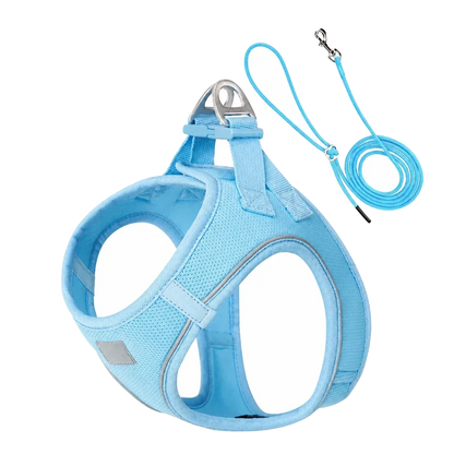 Harnais chiot Respirant Multicolore coloris bleu ciel
