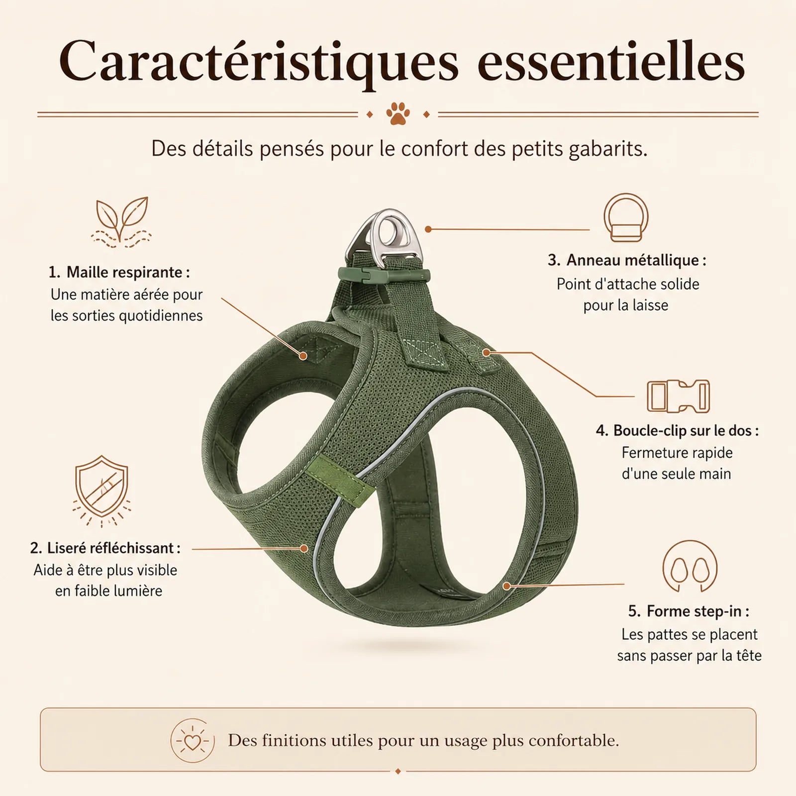 harnais chiot respirant multicolore caracteristiques essentielles