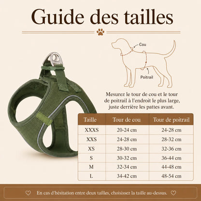 harnais chiot respirant multicolore guide des tailles