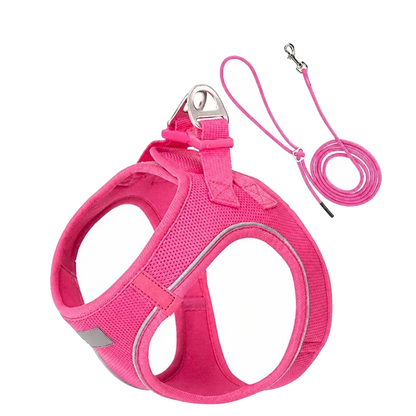 Harnais chiot Respirant Multicolore coloris rose fuchsia