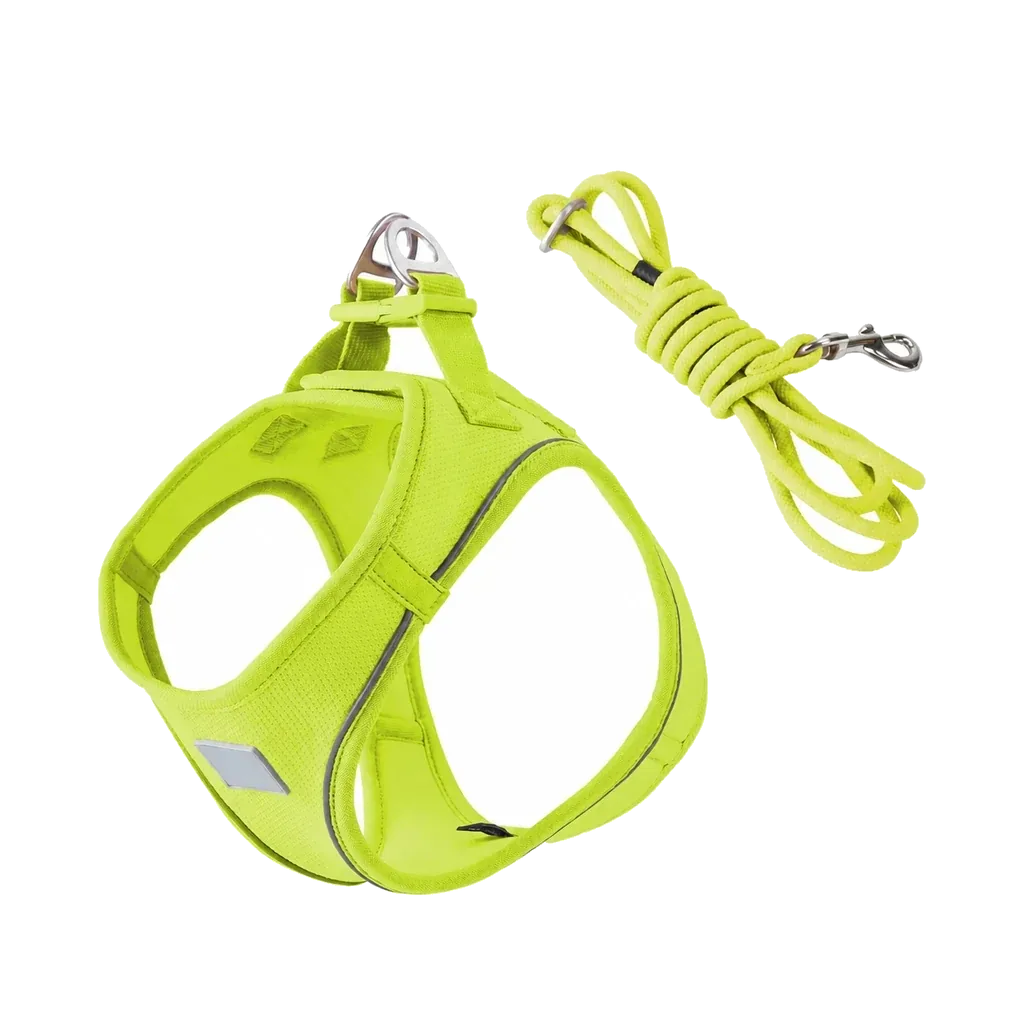 Harnais chiot Respirant Multicolore coloris vert fluo