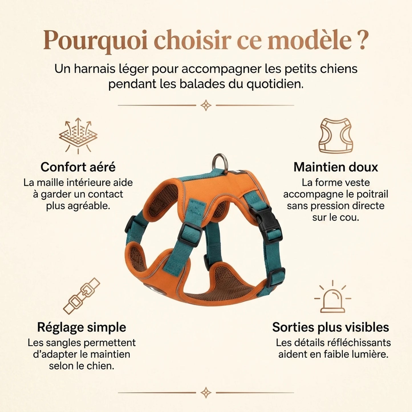 Harnais Petit Chien Maille Respirante - pourquoi choisir ce modele