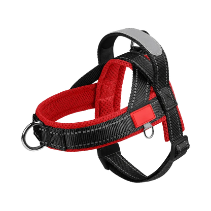 Harnais Petit Chien Selle Ajustable coloris noir et rouge