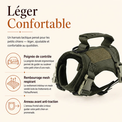 Harnais petit chien tactique leger - performance et confort