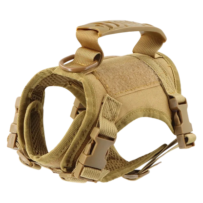 Harnais petit chien Tactique Léger coloris sable, vue de profil
