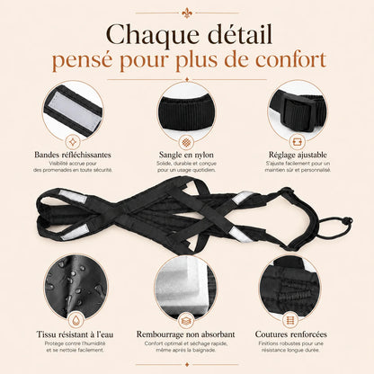 Harnais Canicross Réfléchissant Noir