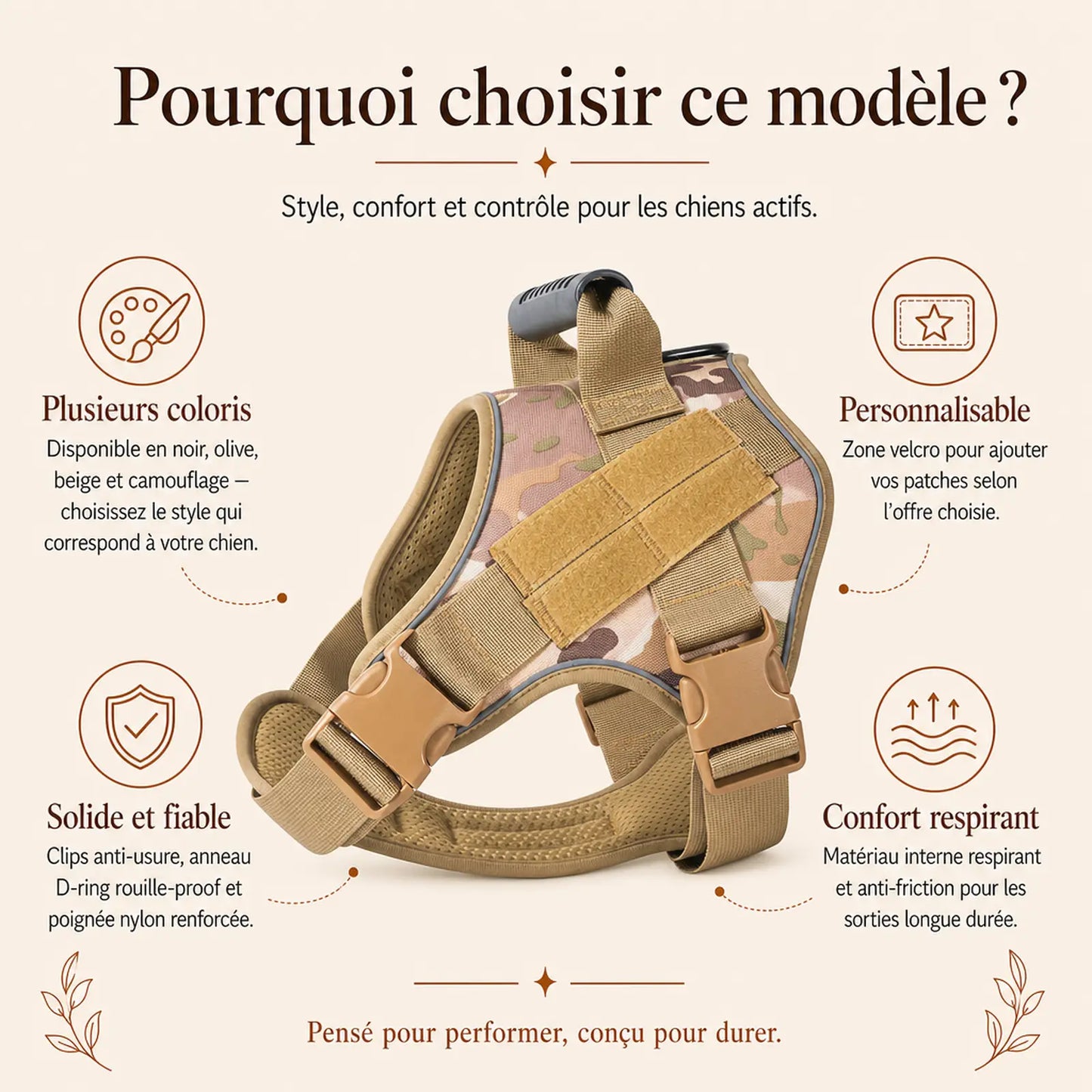 Harnais tactique chien colore - pourquoi choisir ce modele