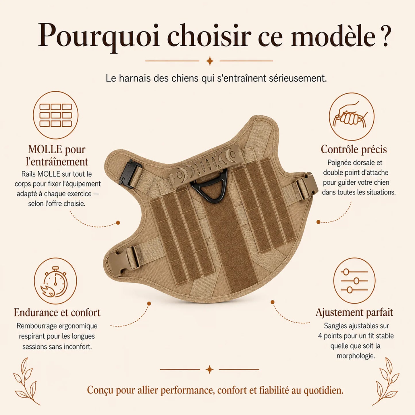 Harnais tactique chien entrainement - pourquoi choisir ce modele