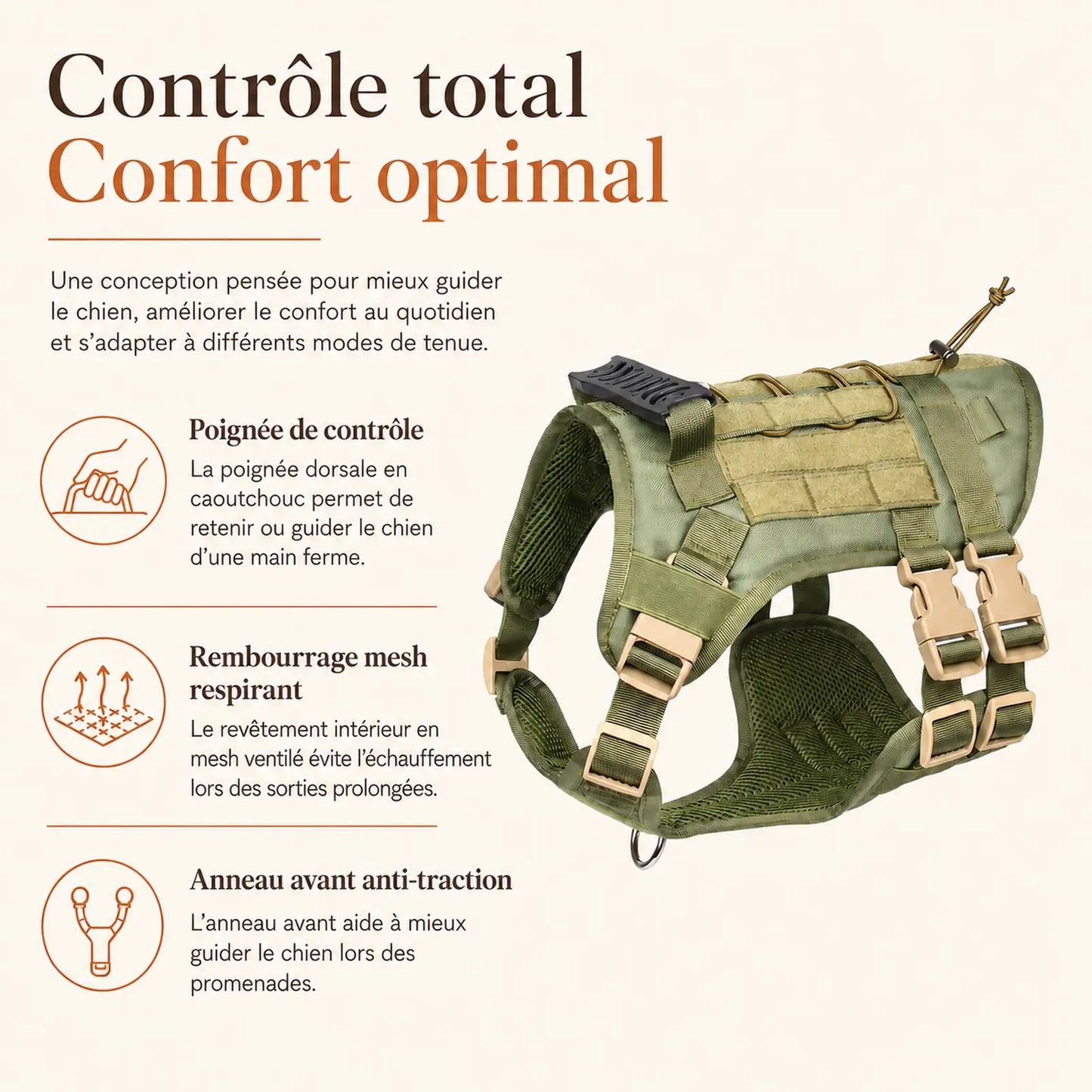 harnais tactique chien modulable performance confort