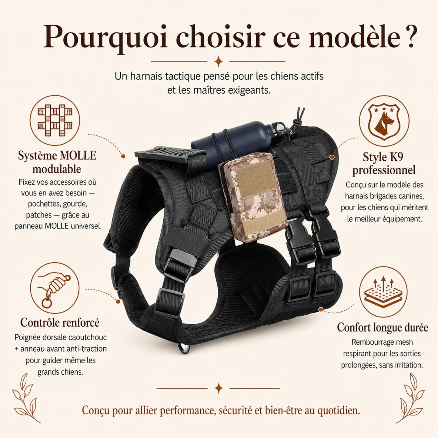 harnais tactique chien modulable pourquoi choisir ce modele