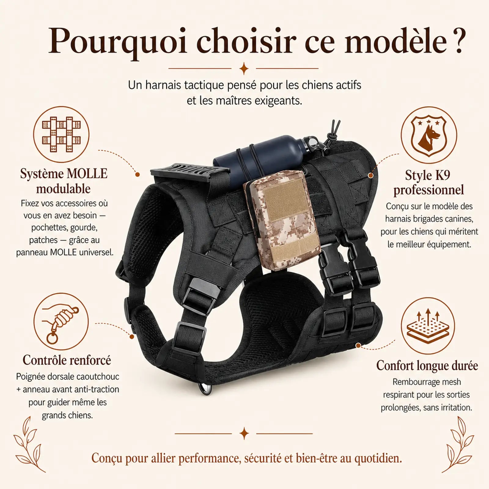 harnais tactique chien modulable pourquoi choisir ce modele