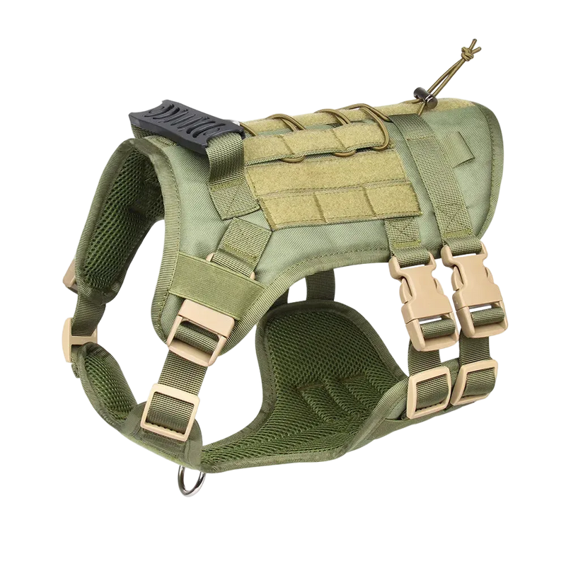 Harnais tactique chien Modulable coloris vert olive