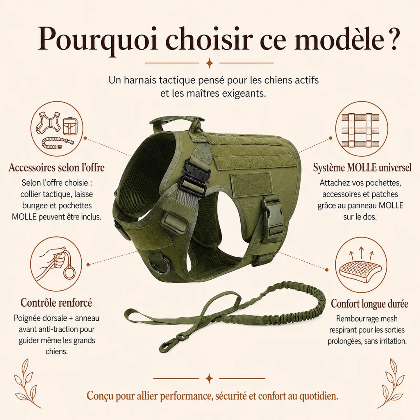 Harnais tactique chien molle - pourquoi choisir ce modele