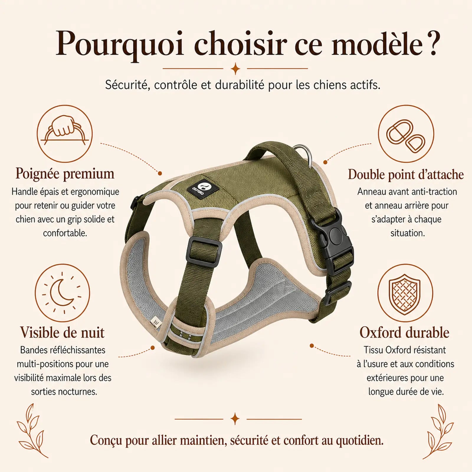 Harnais tactique chien oxford - pourquoi choisir ce modele