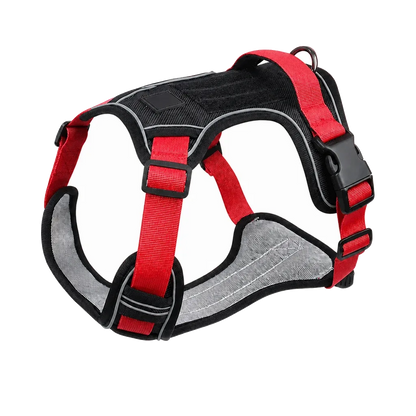 Harnais Tactique Chien Oxford coloris rouge et noir