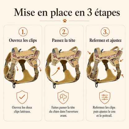 Harnais tactique chien patchs - mise en place en 3 etapes
