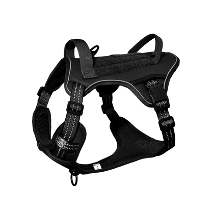 Harnais tactique chien patchs, coloris noir, vue produit