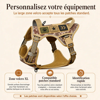 Harnais tactique chien patchs - personnalisez votre equipement