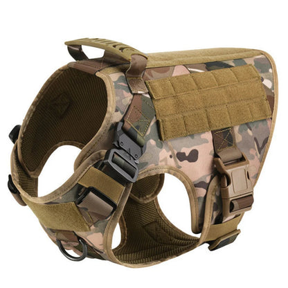 Harnais Tactique Chien Pochettes, motif camouflage