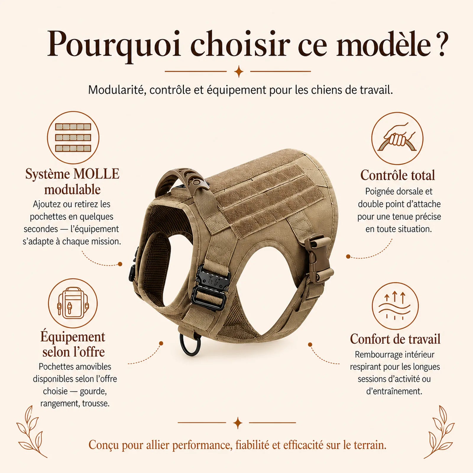 Harnais tactique chien pochettes - pourquoi choisir ce modele