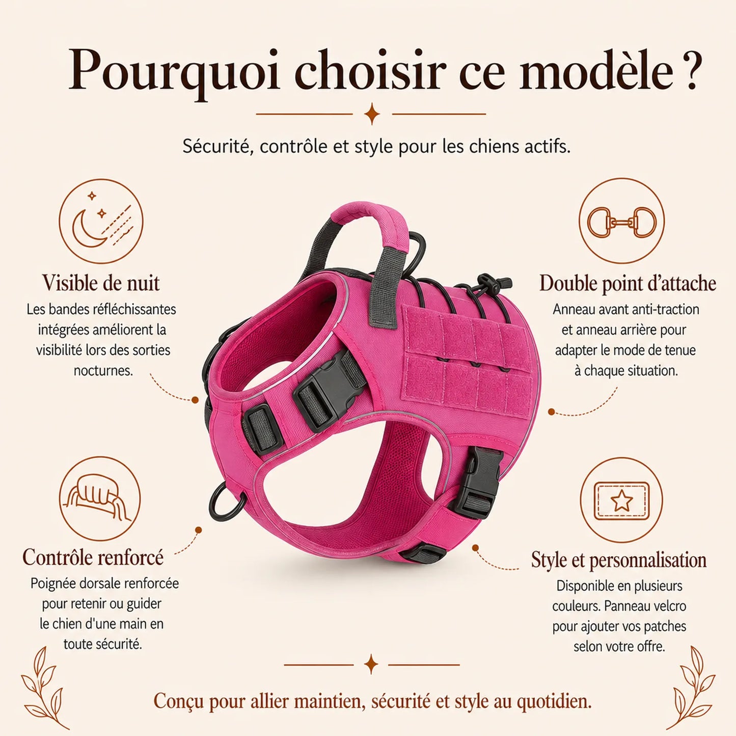 Harnais tactique chien reflechissant - pourquoi choisir ce modele
