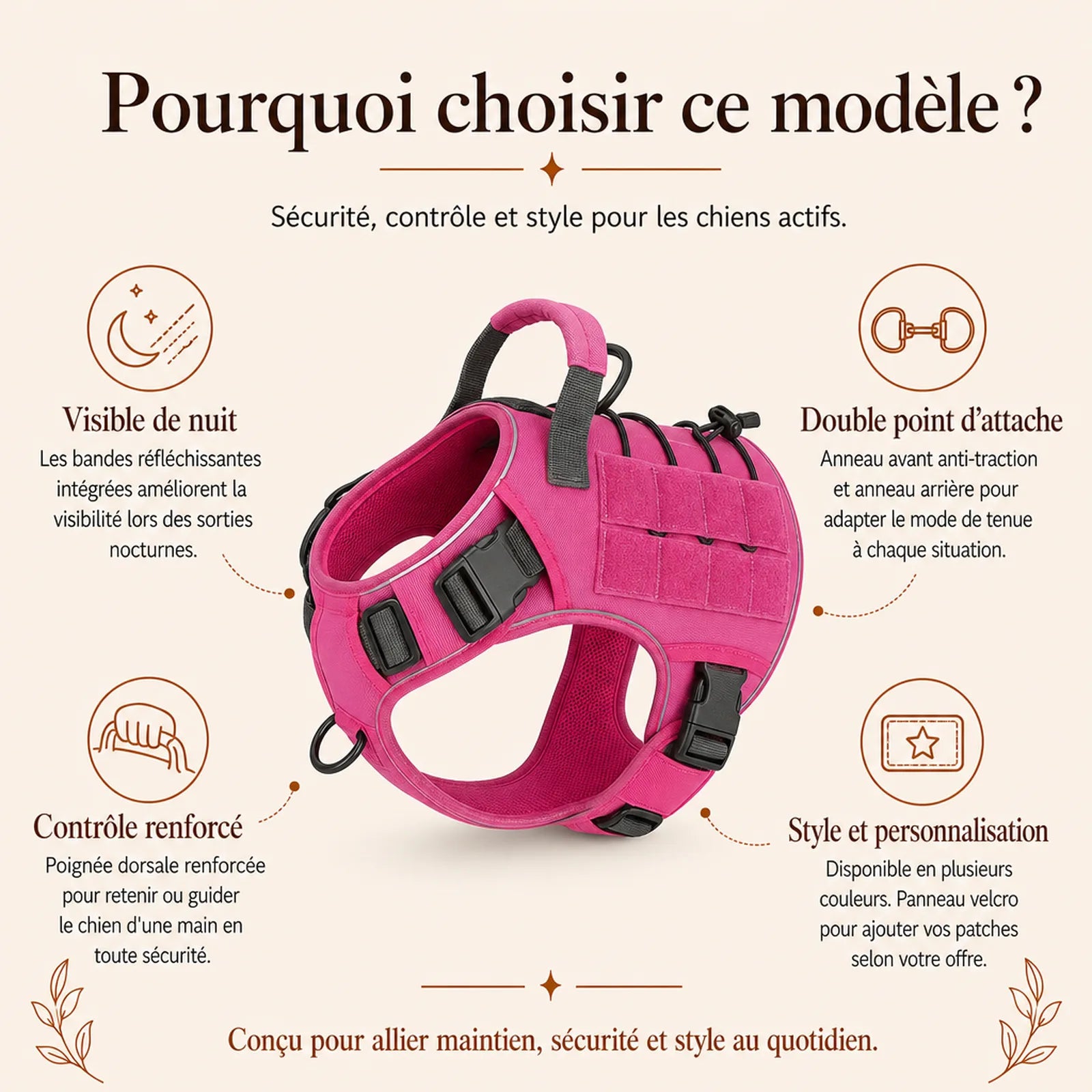 Harnais tactique chien reflechissant - pourquoi choisir ce modele