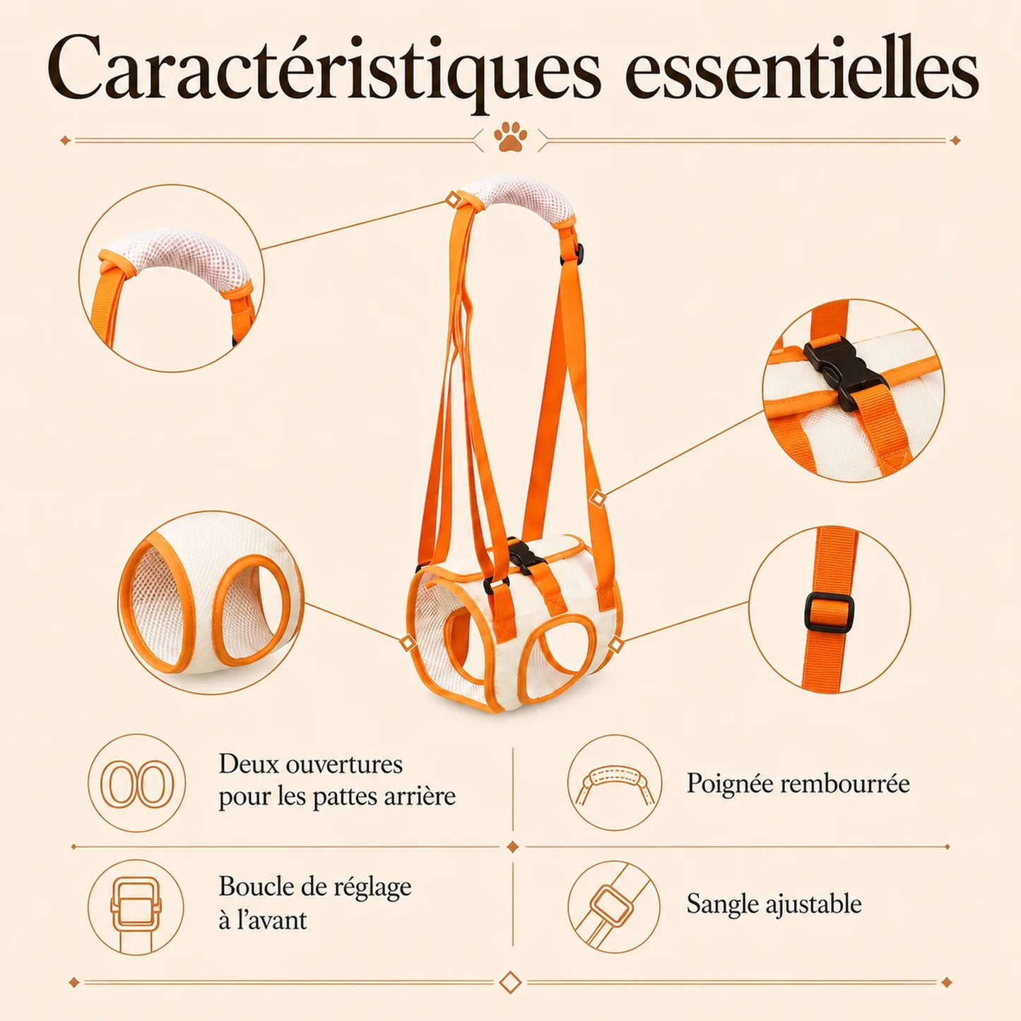 sangle chien handicape arriere caracteristiques essentielles