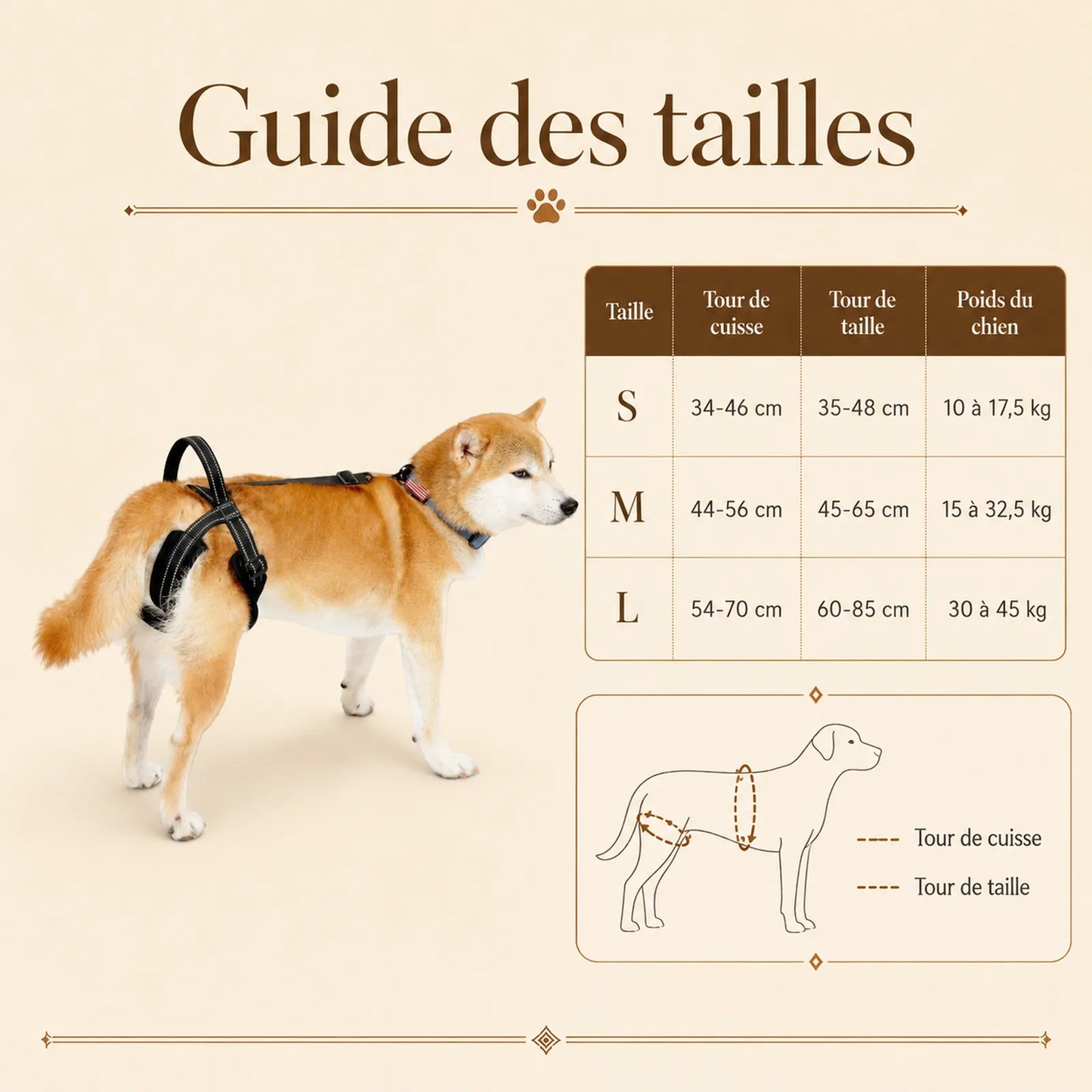 sangle chien handicape noire guide des tailles v2