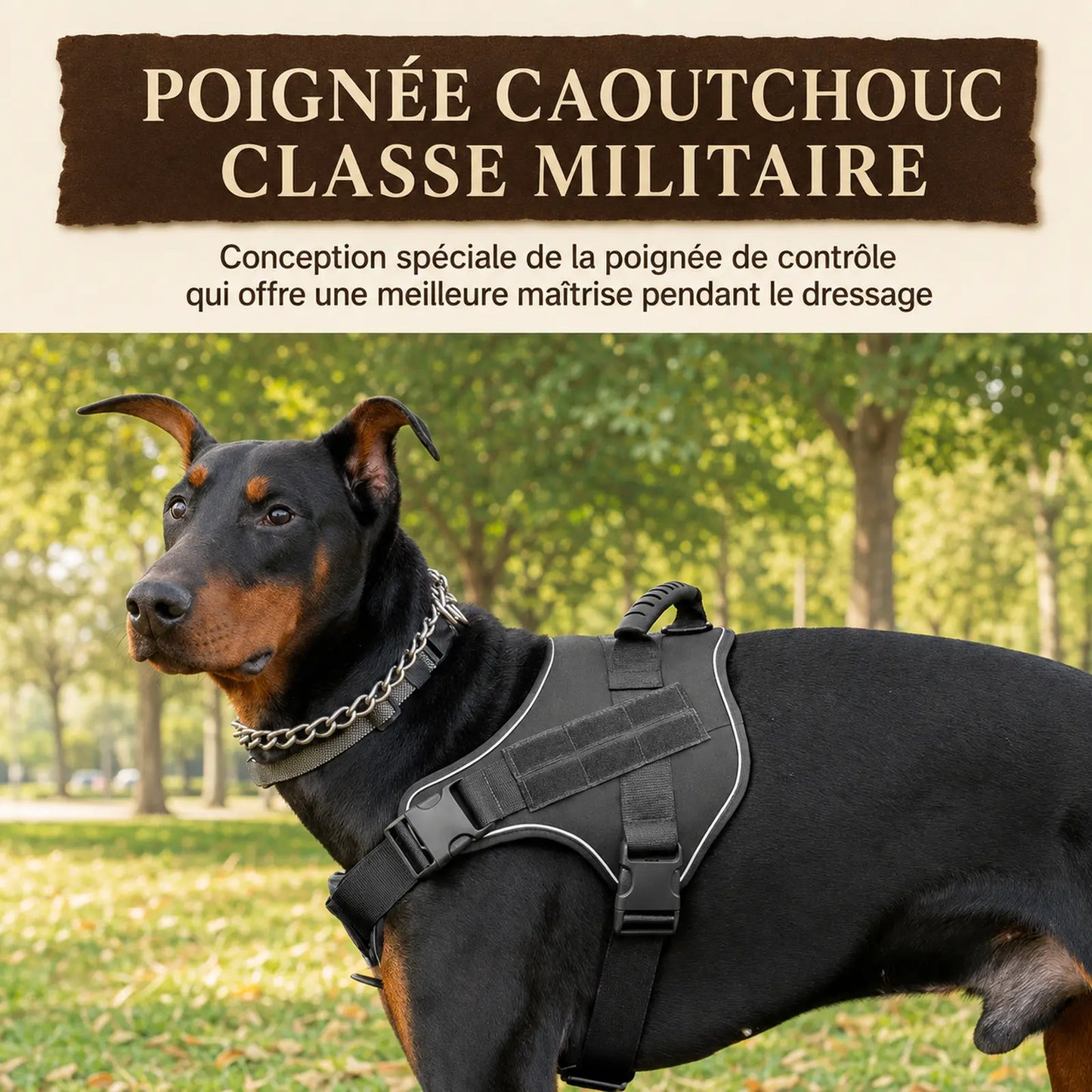 Harnais Tactique Chien Coloré - Poignée caoutchouc