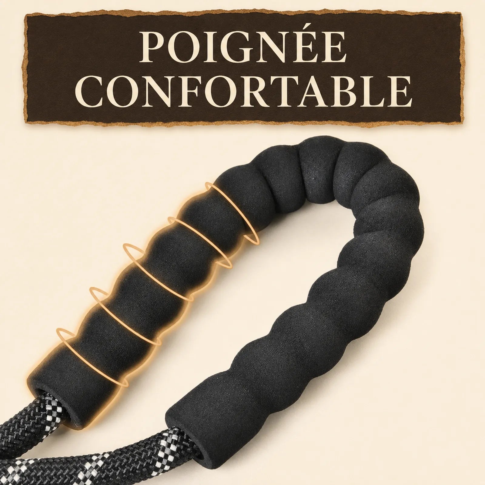 Laisse Réfléchissante Renforcée Poignée Rembourrée - Poignée confortable