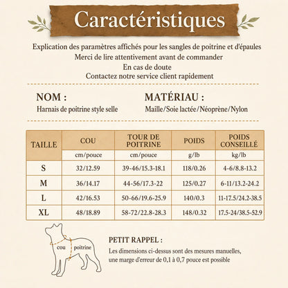 Harnais Petit Chien Selle Ajustable - Caractéristiques